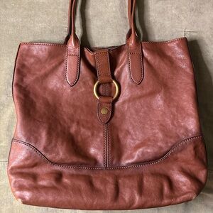 FRYE brown leather tote